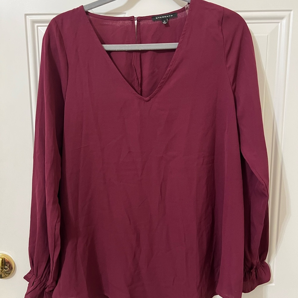 Women's Berry V-Neck Blouse
